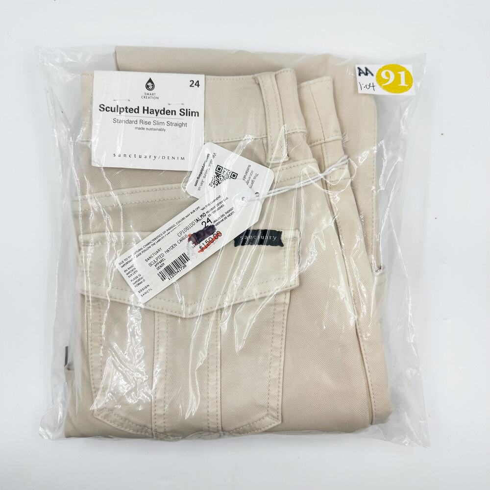 Sanctuary Sculpted Hayden Cargo Jean in Almond 24 NWT Minimalist Effortless Chic - Picture 6 of 6